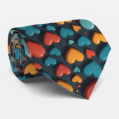 Farbenfrohe Herzen, Valentinische Kunst Krawatte (Gerollt)