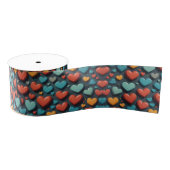 Farbenfrohe Herzen, Valentinische Kunst Ripsband (Spule)