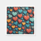 Farbenfrohe Herzen, Valentinische Kunst Serviette (Vorderseite)