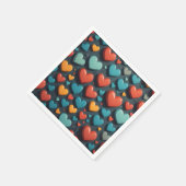 Farbenfrohe Herzen, Valentinische Kunst Serviette (Ecke)