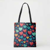 Farbenfrohe Herzen, Valentinische Kunst Tasche (Vorderseite)