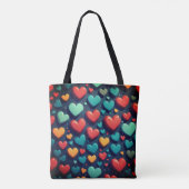 Farbenfrohe Herzen, Valentinische Kunst Tasche (Rückseite)