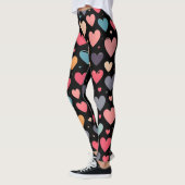 Farbenfrohe Herzen Valentinstag Leggings (Links)