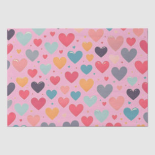 Farbenfrohe Herzen Valentinstag Seidenpapier