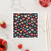 Farbenfrohe Herzen Valentinstag  Serviette (Beispiel)