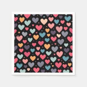 Farbenfrohe Herzen Valentinstag Serviette