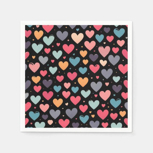 Farbenfrohe Herzen Valentinstag  Serviette (Vorderseite)