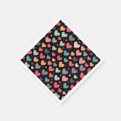 Farbenfrohe Herzen Valentinstag  Serviette (Ecke)