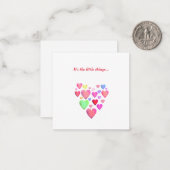 Farbenfrohe Herzen Vielen Dank Note Card Mitteilungskarte (Vorderseite/Rückseite Beispiel)