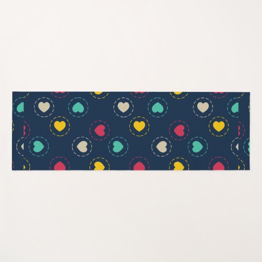 farbenfrohe Herzen Yogamatte (Vorderseite (Horizontal))