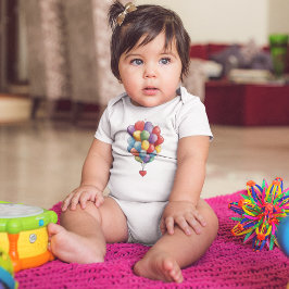 Farbenfrohe, herzenförmige Balloons Baby Strampler