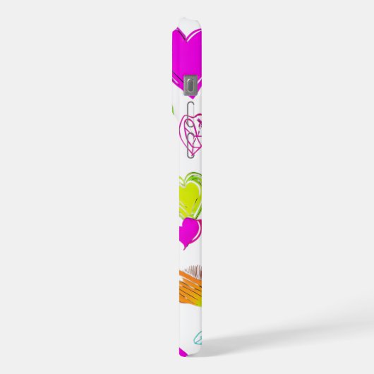 Farbenfrohe Herzenmuster - Fall | Niedliche Lebens iPhone Hülle (Linke Seite)