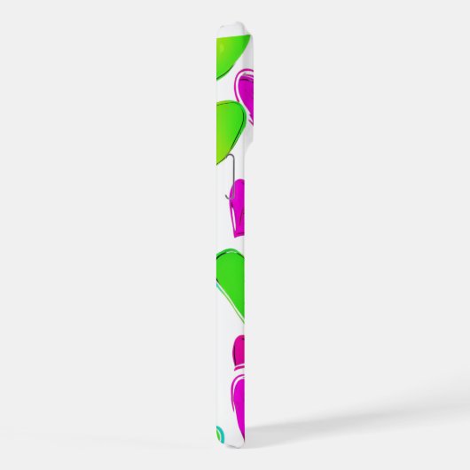 Farbenfrohe Herzenmuster - Fall | Niedliche Lebens iPhone Hülle (Rechte Seite)