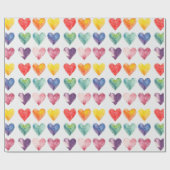 Farbenfrohe Herzensgeschenke Geschenkpapier (Flach)