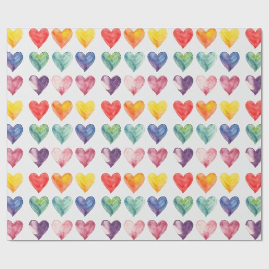 Farbenfrohe Herzensgeschenke Geschenkpapier (Flach)