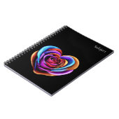 Farbenfrohe Herzform Rose- Notizblock (Linke Seite)