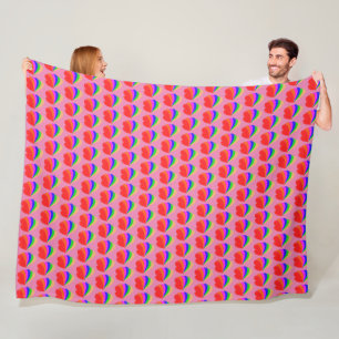 Farbenfrohe herzförmige Balloons Fleece Blanket