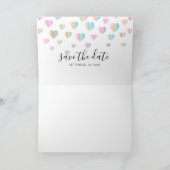 Farbenfrohe Herzklammern Save the Date Design Einladung (Innenseite)