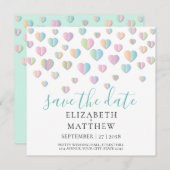 Farbenfrohe Herzklänge Design Einladung (Vorne/Hinten)