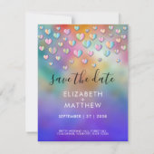 Farbenfrohe Herzklänge Design Einladung (Rückseite)