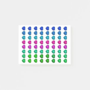 Farbenfrohe Herzklappen Post-it Klebezettel