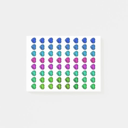 Farbenfrohe Herzklappen Post-it Klebezettel (Vorderseite)