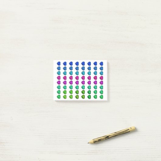 Farbenfrohe Herzklappen Post-it Klebezettel (Auf Schreibtisch)
