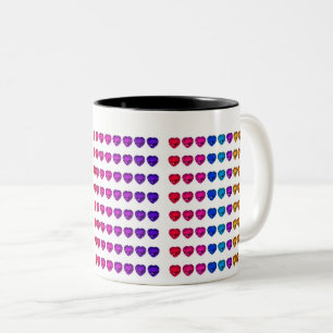 Farbenfrohe Herzklappen Zweifarbige Tasse