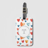 Farbenfrohe Herzklopfen individuelle Tasche Gepäckanhänger (Vorderseite Vertikal)