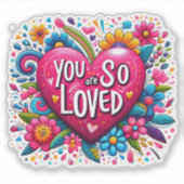 Farbenfrohe Herzlichkeit der Liebe & Positivität Aufkleber (Vorderseite)