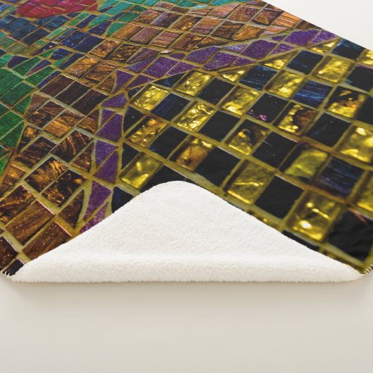 Farbenfrohe Herzmosaik Sherpadecke (3/4)