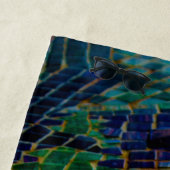 Farbenfrohe Herzmosaik Strandtuch (Beispiel)