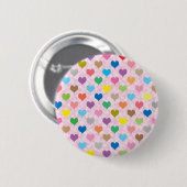 Farbenfrohe Herzmuster Button (Vorne & Hinten)