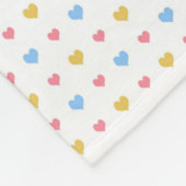 Farbenfrohe Herzmuster Gelb Rosa Blau Fleecedecke (Ecke)
