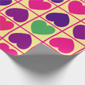 Farbenfrohe Herzmuster Geschenkpapier (Ecke)