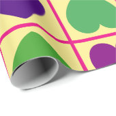 Farbenfrohe Herzmuster Geschenkpapier (Rolleneckpunkt)