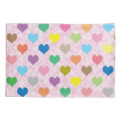 Farbenfrohe Herzmuster Kissenbezug (Rückseite)