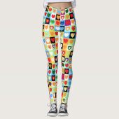 Farbenfrohe Herzmuster Leggings (Vorderseite)