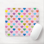 Farbenfrohe Herzmuster Mousepad (Mit Mouse)