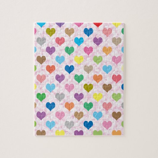 Farbenfrohe Herzmuster Puzzle (Vertikal)