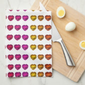 Farbenfrohe Herzmuster - Spaß und spielerisches De Geschirrtuch (Viertel Falte)