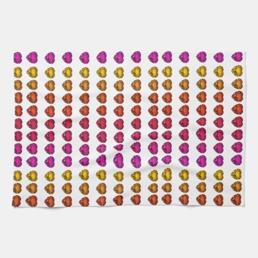 Farbenfrohe Herzmuster - Spaß und spielerisches De Geschirrtuch (Horizontal)