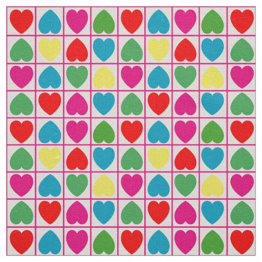 Farbenfrohe Herzmuster Stoff (Muster)