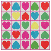 Farbenfrohe Herzmuster Stoff (Nahaufnahme)