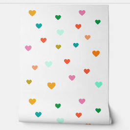 Farbenfrohe Herzmuster-Tapete Tapete