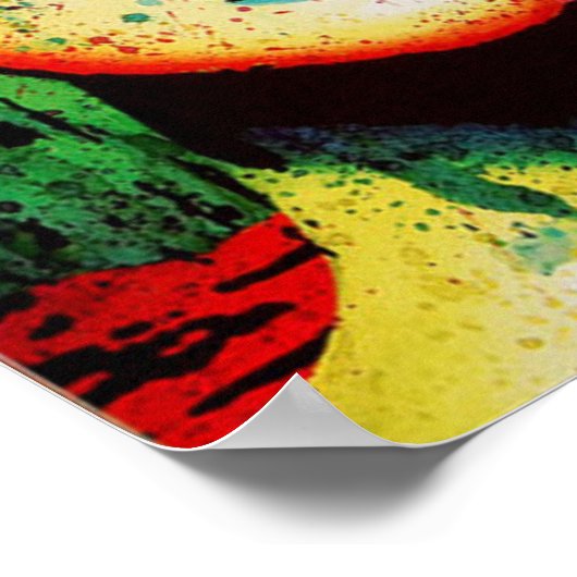 Farbenfrohe Herzsonnenbrille Poster (Ecke)