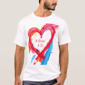 Farbenfrohe Herzstillstand Kunst T-Shirt (Vorderseite)