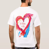 Farbenfrohe Herzstillstand Kunst T-Shirt (Rückseite)