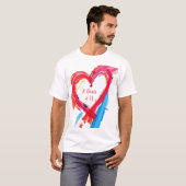 Farbenfrohe Herzstillstand Kunst T-Shirt (Vorne ganz)