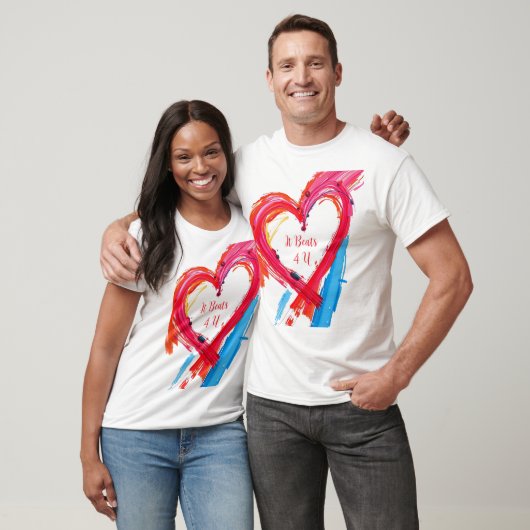 Farbenfrohe Herzstillstand Kunst T-Shirt (Unisex)